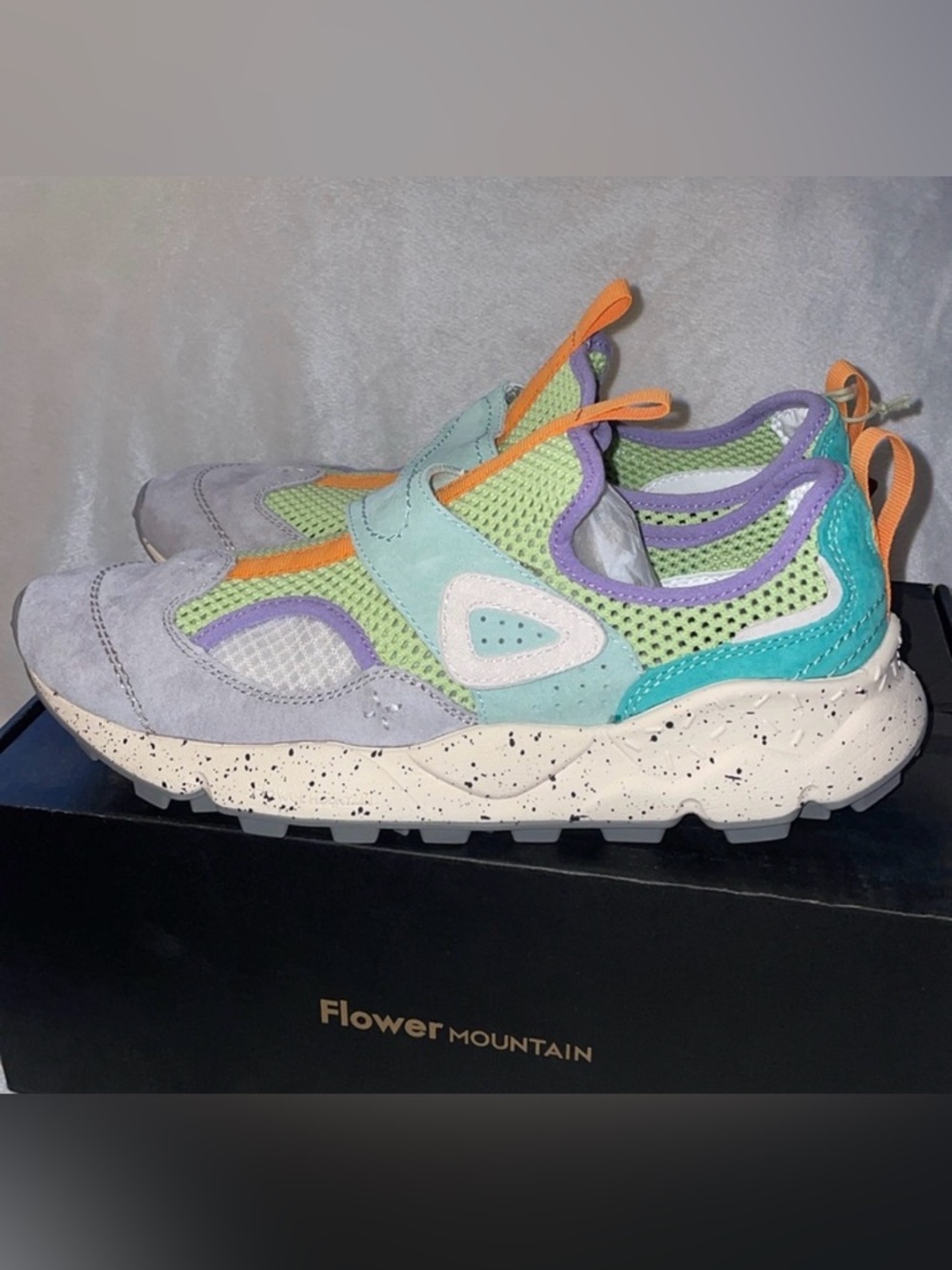 Flower Mountain Pastel Multi-Color Sneakers - Purple, Mint & Orange size 40 - Picture 5 of 14